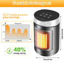 Tevorex 220V 1500W Smart Space Heater with Touch Screen & Remote Control, Automatic Temperature Control, Overheat & Tip-Over Protection for Home or Office