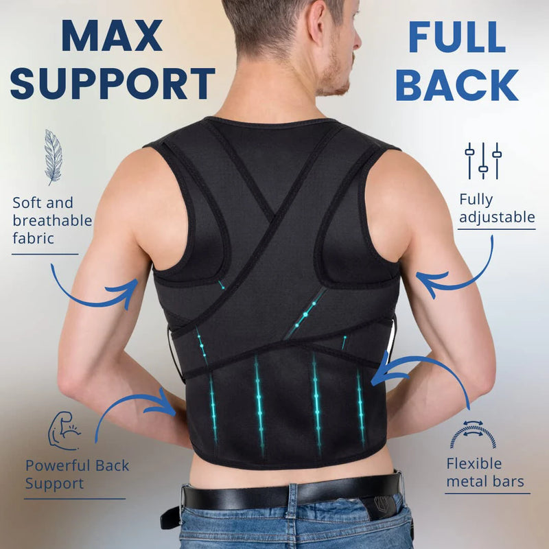 KALOAD Adjustable Back Support Belt Back Posture Corrector Shoulder Lumbar Spine Support Back Protector