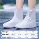 XANES 1 Pair Rain Boot Bicycle Shoe Covers Waterproof Silicone High Top Non-slip Shoes Protector Outdoor Reusable Thickened Footwear for Cycling Hiking Walking