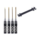 4pcs Yunzhong Screwdriver Set 4.0mm 5.0mm Phillips Screwdriver Slotted Screwdriver for RC Airplane Drone Aircraft Models Maintenance Tool