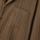 INCERUN Men's Casual Shirt Solid Color Long Sleeve Lapel Collar Button-Down Daily Shirt with Single Color Stripes, Loose Fit