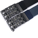 TUSHI Mens Tactical Belt Metal Automatic Buckle Hard Nylon Soft Real Nylon 125cm Military Casual Adjustable Belt