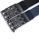 TUSHI Mens Tactical Belt Metal Automatic Buckle Hard Nylon Soft Real Nylon 125cm Military Casual Adjustable Belt