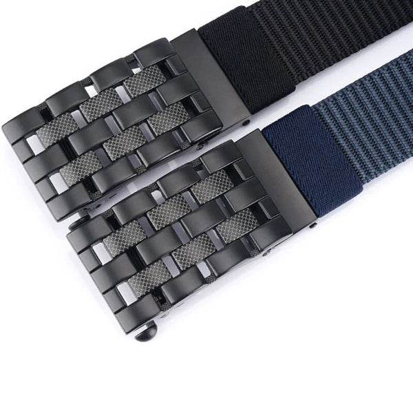 TUSHI Mens Tactical Belt Metal Automatic Buckle Hard Nylon Soft Real Nylon 125cm Military Casual Adjustable Belt