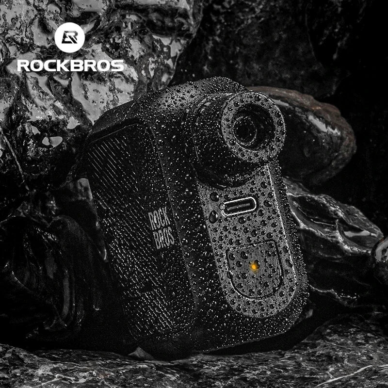 ROCKBROS Mini Electric Air Pump 100PSI  Inflation Power One-touch Operation Waterproof Type-C Fast Charging Portable Bicycle Pump