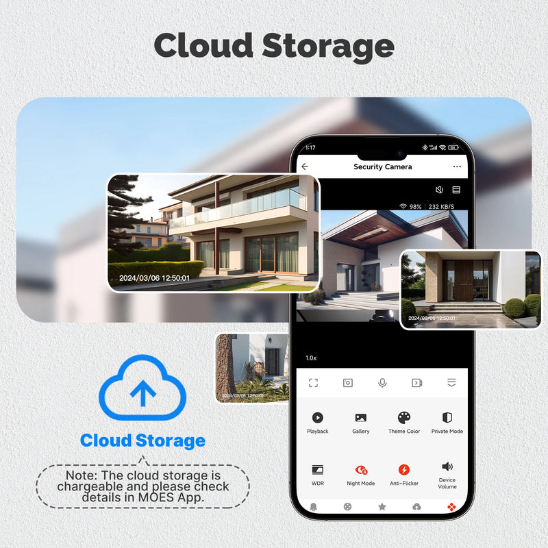 MOES Tuya WiFi 3MP Smart Security Camera Support Wireless Wired RJ45 Network IP65 Waterproof Motion Tracking Full Color Night EU Plug