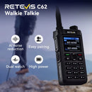 Retevis C62 5W Long Range Walkie Talkie VHF/UHF Dual Mode Professional Two-Way Radio for Camping