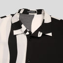 INCERUN Men Patchwork Zebra Stripe Shirt Fashion Slant Placket Casual Lapel Long Sleeve Shirt Loose Large Size Shirt S-5XL for Spring Fall