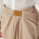 INCERUN Mens Deconstructed Ruched Design Pant Fashion Solid Color Casual Long Trousers with Side Zipper Large Size for Men S-5XL