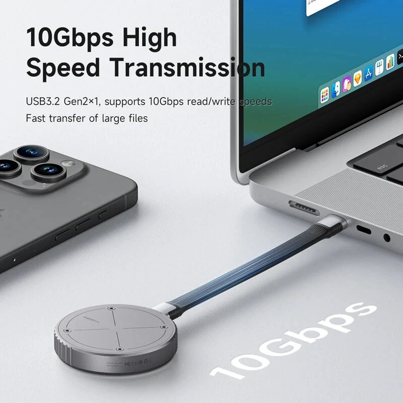 Hagibis Magnetic M.2 NVMe 2230 SSD Enclosure USB-C 3.2 Gen 2 10Gbps to NVMe PCI-E PD3.0 100W SSD Case for iPhone 15 Pro Max ProRes MacBook