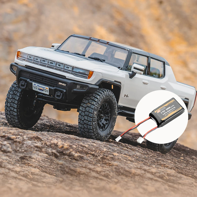 FMS FCX18 Hummer EV RTR Two Battery 1/18 2.4G 4WD RC Car Pickup Truck Off-Road Rock Crawler LED Light Two Speed Full Proportional Vehicles Models Toys