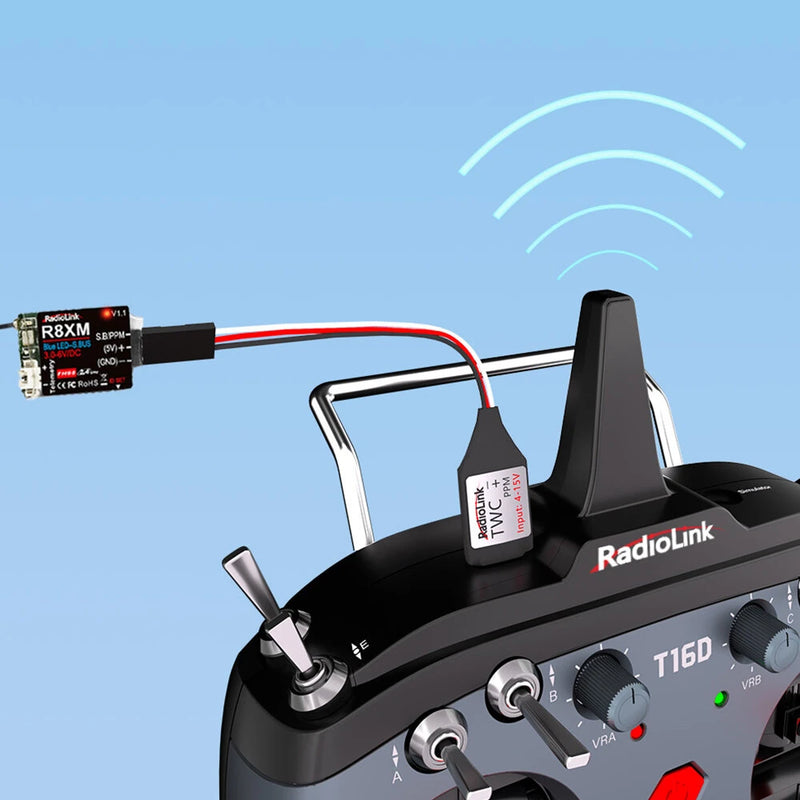 RadioLink TWC Type-C Wireless Trainer Cable  RC Flight Training System Support R8EF R8FM R8XM R8SM R7FG PPM Receiver 16D/T12D Transmitter