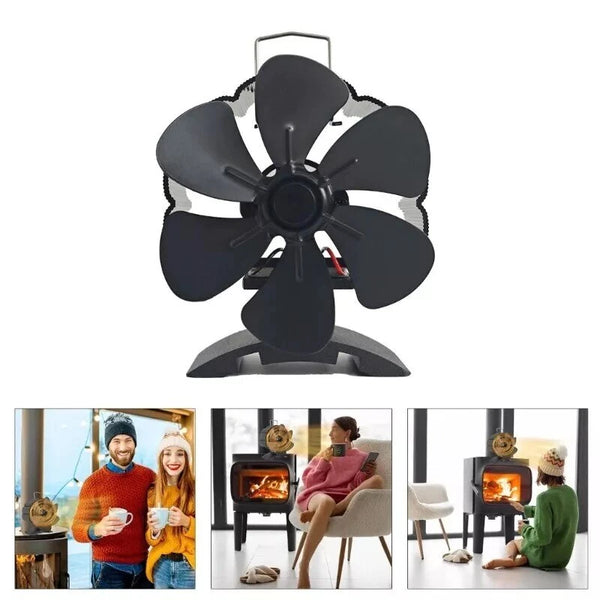 4/5/6 Blade Fireplace Fan Heat Powered Wood Burn Fan No Electricity Oven Fan for Stove/Log Burner/Fireplace Eco Friendly Fan