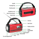 Portable Solar Hand Crank Radio AM FM NOAA Weather USB 10000mAh Charging LED Flashlight Power Bank Aste Lamp