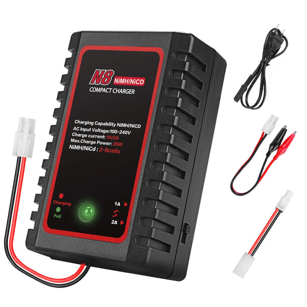 HTRC N8 Battery Charger 20W 2A  AC Compact Charger For 2S-8S Nimh/Nicd Battery