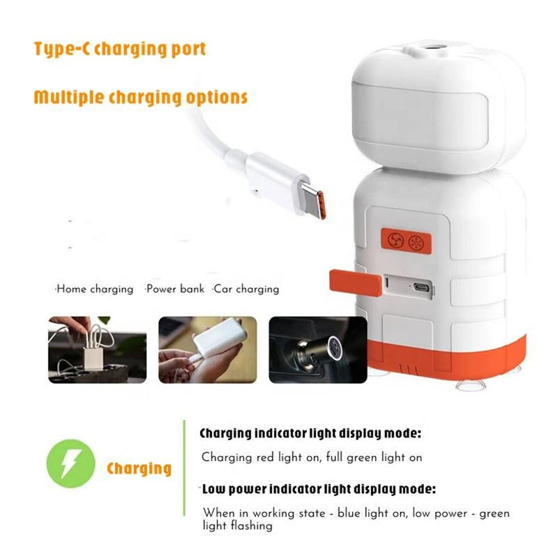 IPRee Outdoor Shower Pump Dormitory Camping Portable 2-in-1 Electric Shower Emergency Lighting Portable Camping Shower