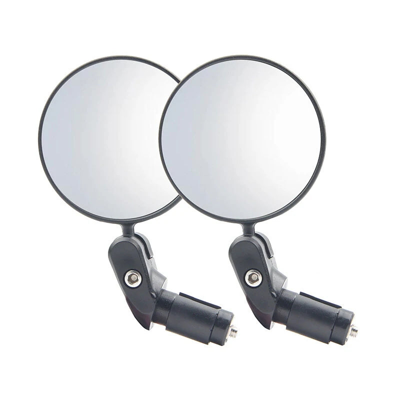 2pcs Bicycle Rear View Mirror Adjustable 360 Rotatable Convex Lens 360 Rotatable Handlebar Safety Mirror For MTB And Road Bike Reflector