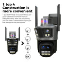 Hiseeu WF114 8MP 4K WiFi IP Camera Outdoor 8x Zoom Four Lens & Three Screen Auto Tracking Home Security CCTV Surveillance camera
