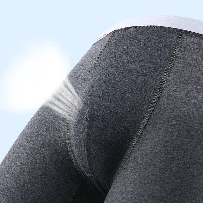 4pcs Cotton Long Style Men's Underwear Anti-wear Legs Comfortable Sports Boxer Briefs Set Anti-roll Hem Mid-waist Boxer Shorts Underwear Set