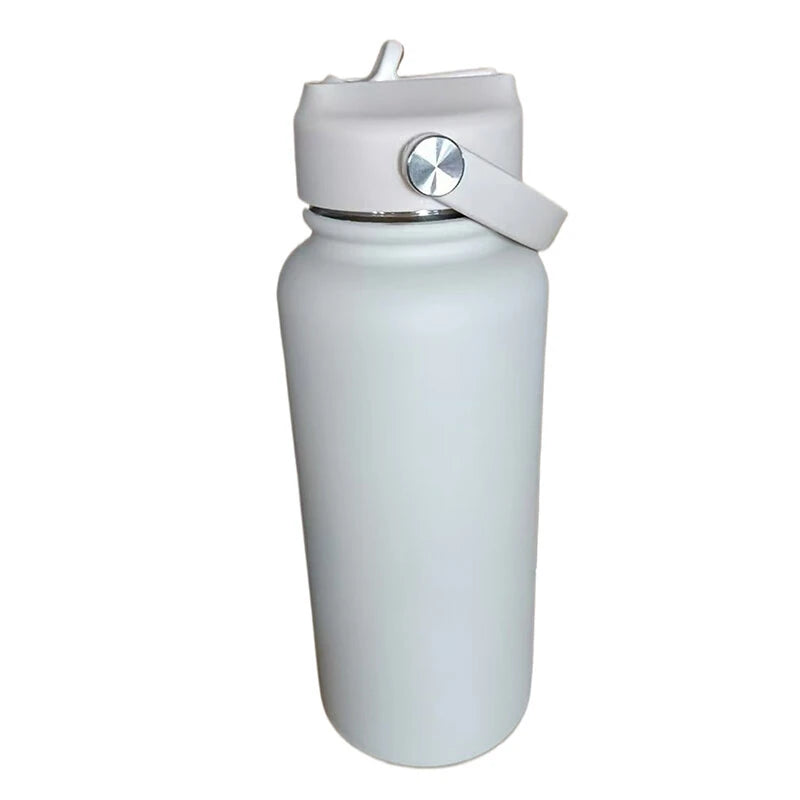 IPRee 1000ml Thermos Cup LID With Straw And Handle Sealed Leak Proof Portable Handle Outdoor Sports Water Bottle