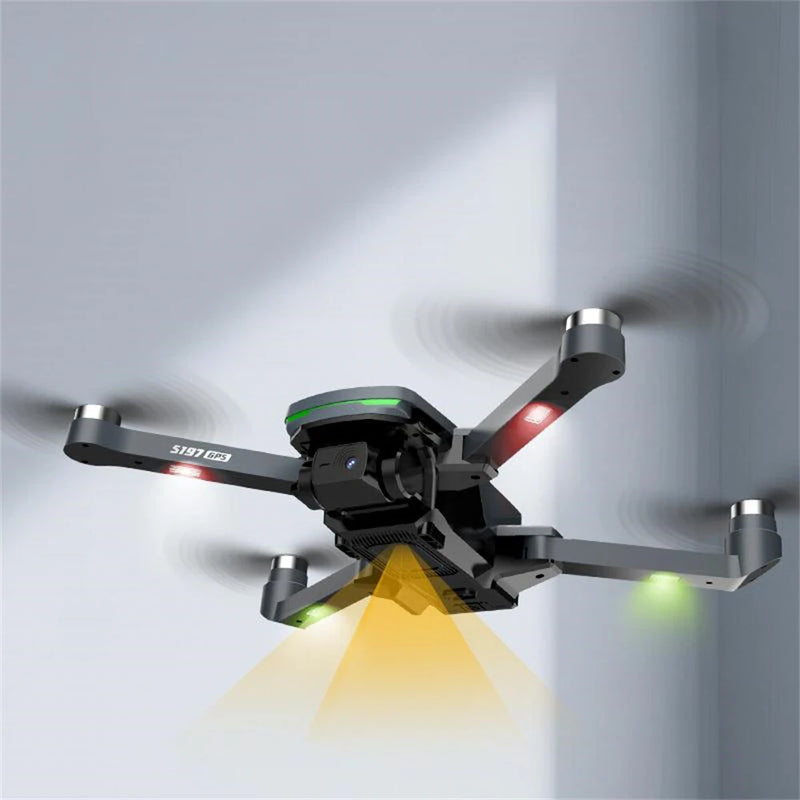 Toysky S197 GPS 5G WiFi FPV with LCD Screen Controller HD Dual Camera Servo Gimbal Optical Flow Positioning Brushless Foldable RC Drone Quadcopter RTF