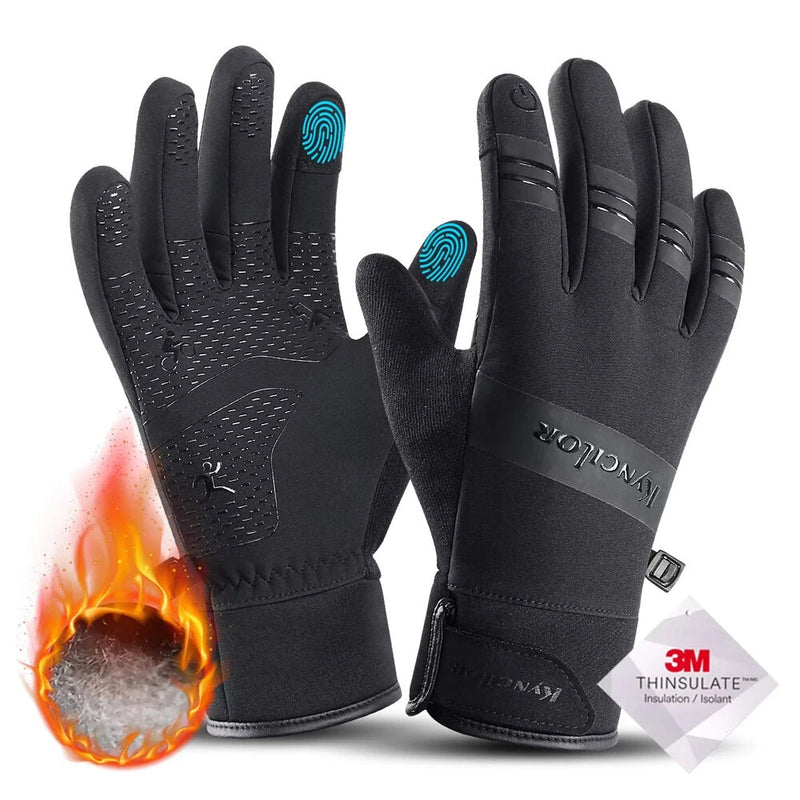 XANES 3M Thick Winter Cycling Gloves for Men Women Waterproof Touchscreen Fleece Warm Motorcycle Gloves for Outdoor Sports