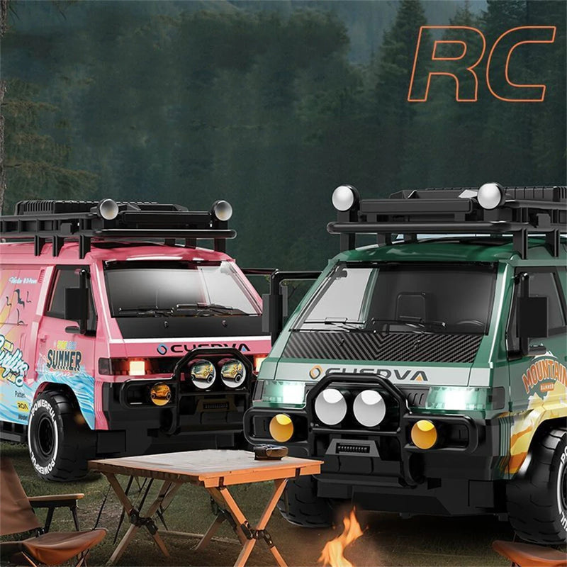 DLK 585-132 RTR 1/24 2.4G 4WD RC Car Sport Mini Bus Drift Off-Road Simulation Camping Van LED Light High Speed Remote Control Racing Micro Vehicles Model Adventure Toys