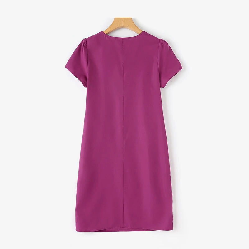 ZANZEA Summer Women Vintage Short Sleeve O-Neck Floral Embroidery Dresses Casual Shift Dresses