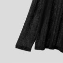 INCERUN Mens Relaxed Fit Hollow Knit Long Sleeve T-Shirt Soft Drape Fabric Slightly See-through Tshirt Top