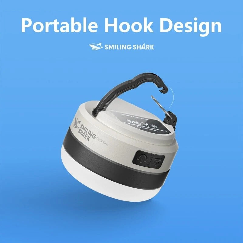SMILING SHARK Multifunctional Portable Adjustable Lantern Outdoor Camping Tent Light Rechargeable Emergency Lighting