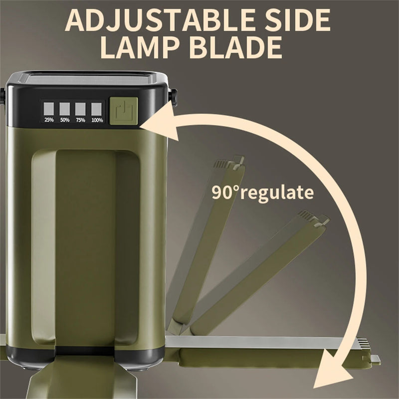 IPRee Portable Solar Camping Lantern LED Rechargeable Outdoor Hanging Tent Lamp Folding LED  With Hook Emergency Camping Light