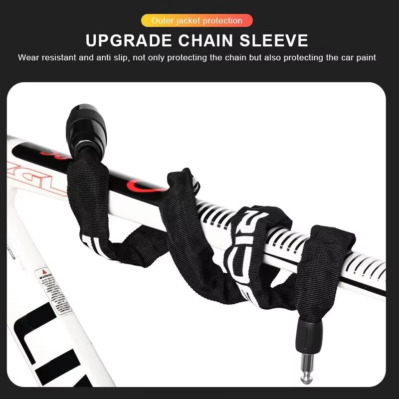 RIDERACE Bike Chain Lock Portable High Security Anti-Theft Bicycle Lock with 2 Keys for Bicycle Electric Scooter Motorcycle