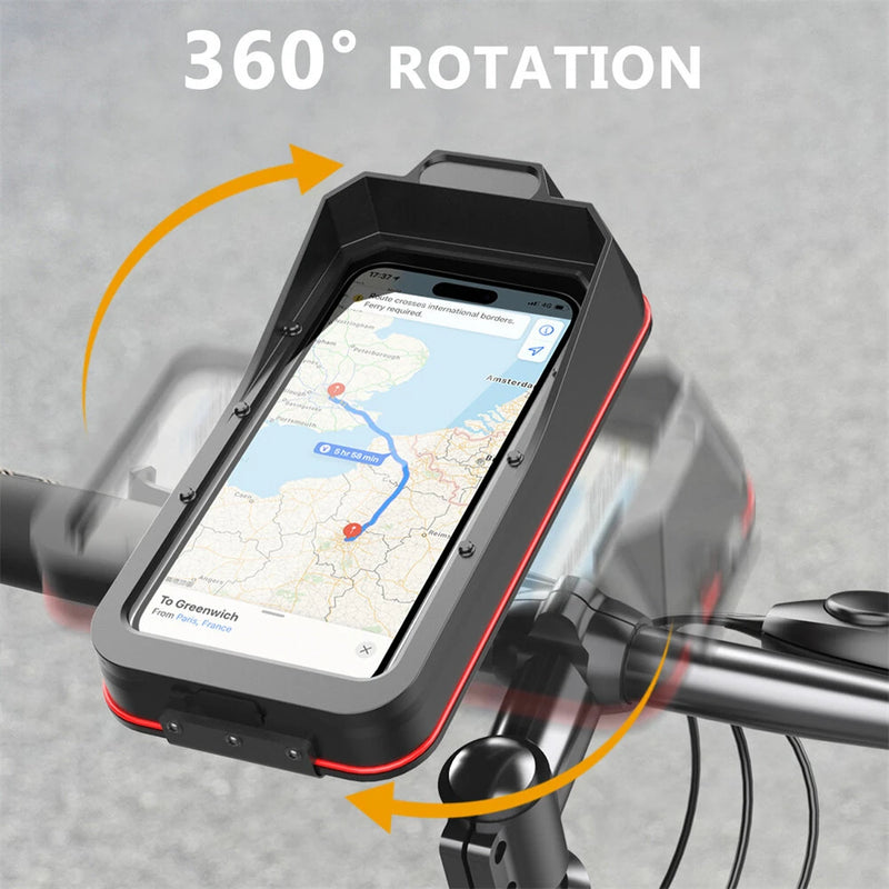 XANES Bicycle Mobile Phone Holder for 4.7-7.0 inches Universal Waterproof Shock Absorber Multi-Functional Storage Bag Handlebar Stand for Outdoor MTB Motorcycle Navigation Riding