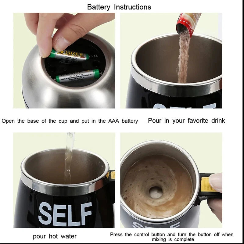 IPRee 400ml Automatic Self Stirring Magnetic Mug 304 Stainless Steel Coffee Milk Mixing Cup Creative Blender Smart Mixer Thermal Cups