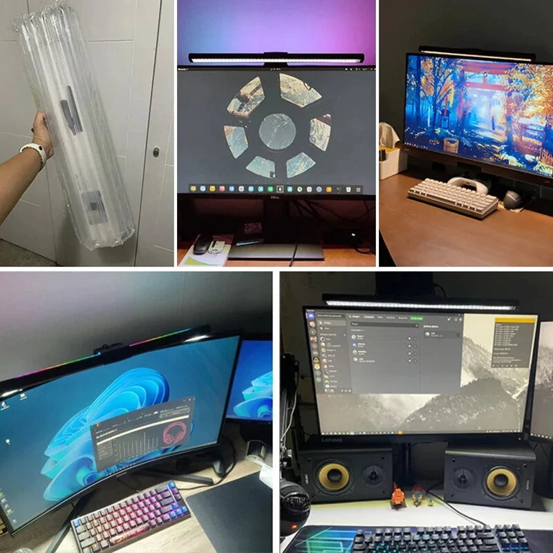 Eye Protection LED Computer Screen Light Bar Monitor with Remote Control for Study Work USB Conputer Hanging Monitor Light Bar
