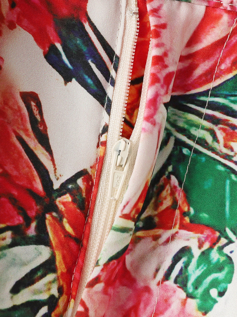 INCERUN Mens Pant High Rise Lace Up Long Trousers Fashion Flowers Print Wide Leg Pants Leisure Men Bottoms