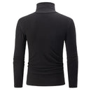 TENGOO Men's Black Fleece Turtleneck Warm Base Layer Shirt In Autumn Winter Casual Comfortable Long Sleeve Thermal Top
