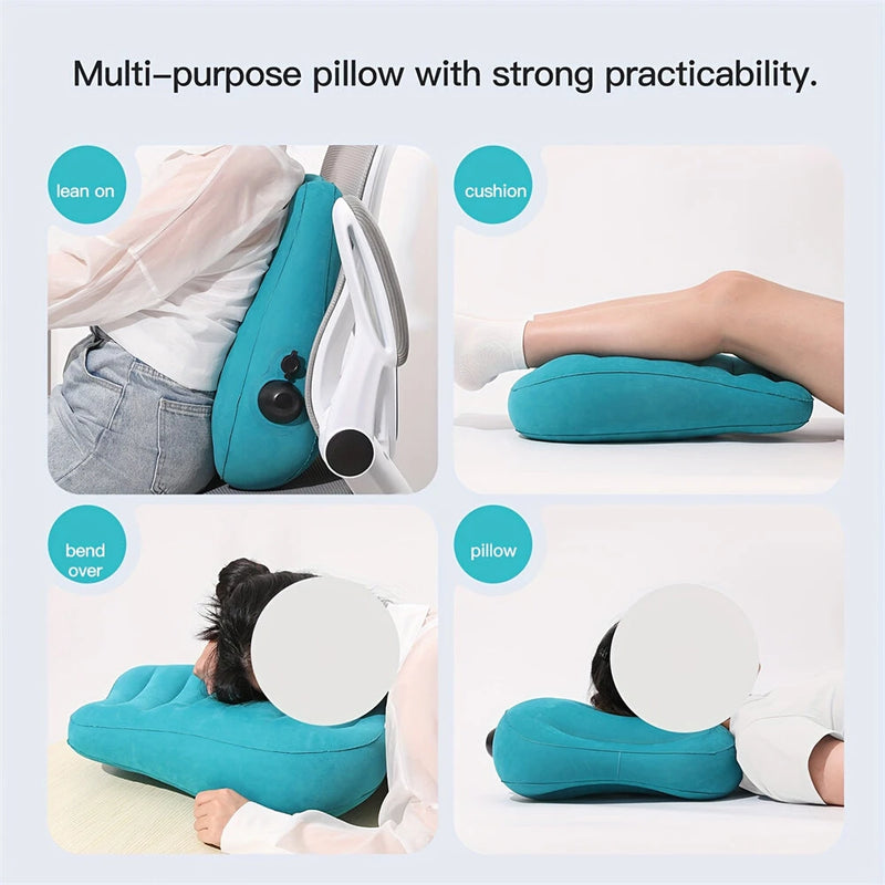 IPRee Ergonomic Inflatable Lumbar Support Pillow, Press Type Cushion, Enhances Back Comfort During Long-distance Flights Trains & Office Use