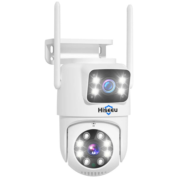 Hiseeu 2 Pack 6MP WIFI IP Camera Wireless Security Camera 5G 2.4G WiFi Dual Lens PTZ Outdoor Motion Tracking Color Night Vision