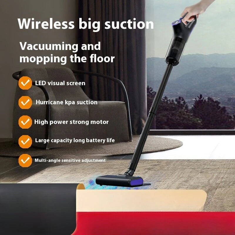 Tevorex Handheld Small Cordless Vacuum Cleaner 120W 650ml Dust Cup 15kPA Suction LED Display Portable Vacuum 2000mAh Pet Cat Hair Mopping Machine