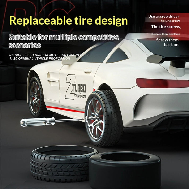 288 RTR 1/20 2.4G 4WD Drift RC Car Mini LED Light Full Proportional Remote Control High-Speed Motor On-Road Racing Vehicle Model Boys Gifts Toys