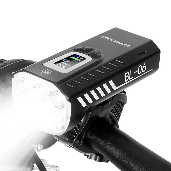 Astrolux BL06 3+3 LEDs 2000LM Bike Headlight Dual Distance Beam 10000mAh Phone Power Bank Bike Light USB Rechargeable LED Handlebar Flashlight for Electric Bike Electric Scooter MTB Bicycle