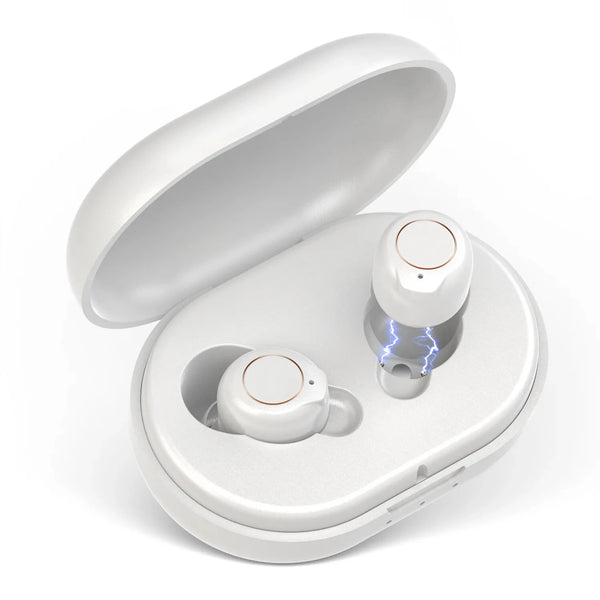 Black/White Rechargeable Portable Adjustable Hearing Earphones Invisible-In-Canal Sound Amplifier