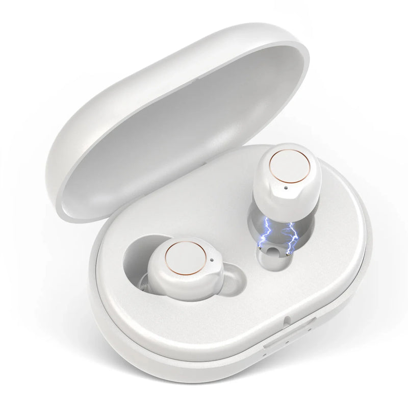 Black/White Rechargeable Portable Adjustable Hearing Earphones Invisible-In-Canal Sound Amplifier