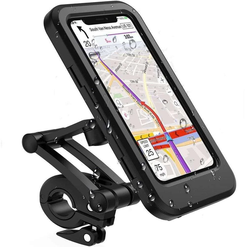 XANES Universal Waterproof Bike Phone Bracket Navigation GPS Support 360 Adjustable Touch Screen Shockproof Bicycle Holder for 4.7-7.2 inch Phones MTB Bike Road Bike