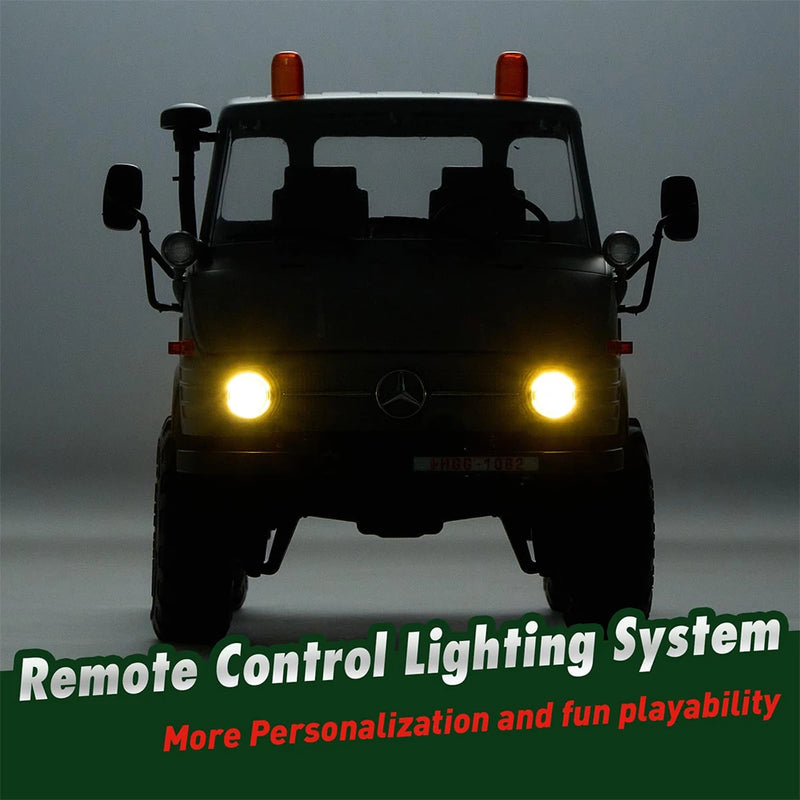 FMS FCX24 RTR Mercedes for Benz 421 Unimog 1/24 2.4G 4WD RC Car Rock Crawler Two Speed Portal Axles Off-Road Climbing Truck LED Light Full Proportional Vehicles Models Toys