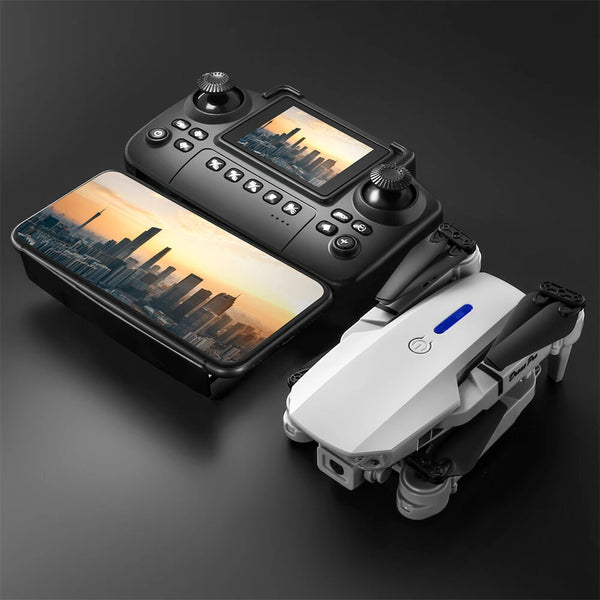 YLR/C E88 / E88D WiFi FPV with LCD Screen Controller HD Dual Camera Lighting Arms Optical Flow Positioning Colorful LED Light Foldable RC Drone Quadcopter RTF