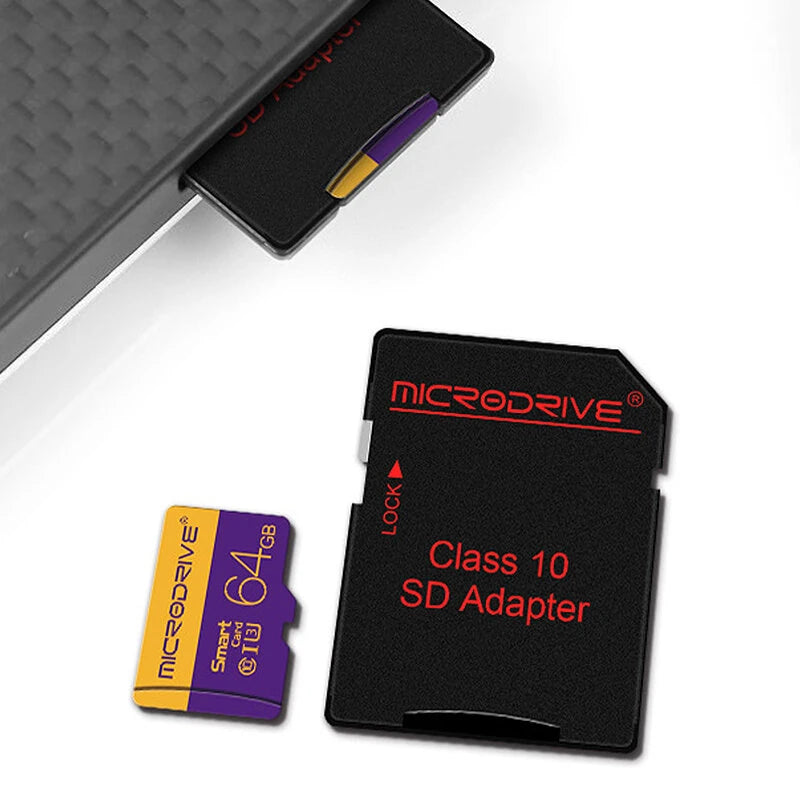 Microdrive Class 10 TF Memory Card 128G 64G 32G U3 High Speed Smart Card Video Card Memory Card for Mobile Phone Tablet Camera Monitor