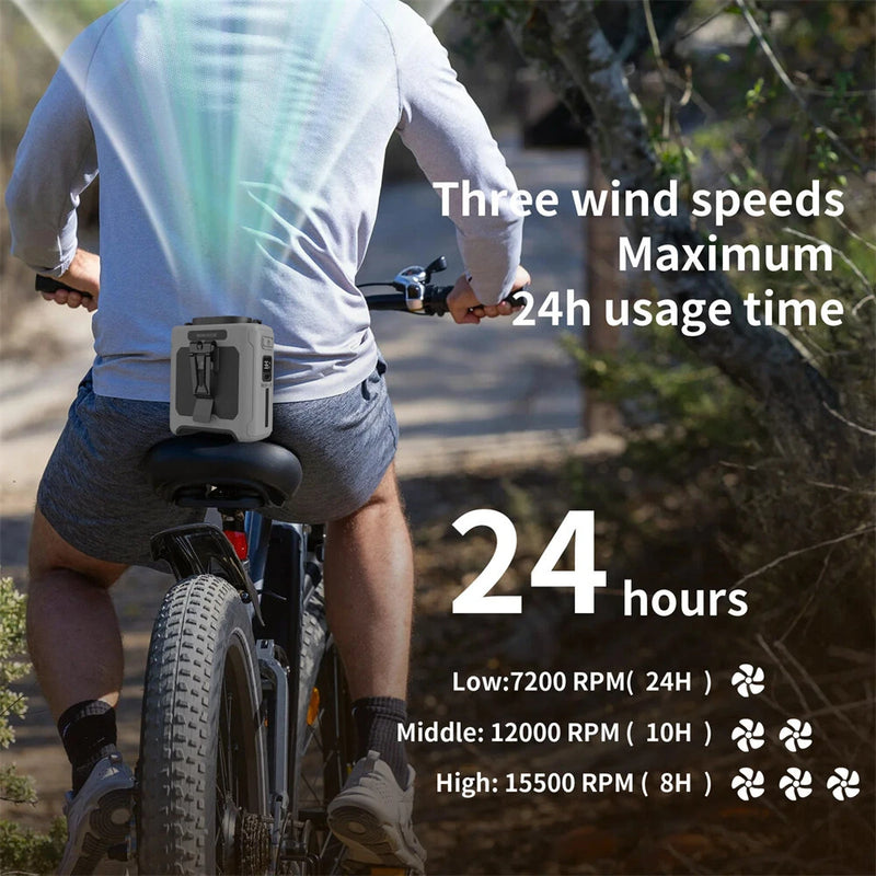 IPRee Portable Waist Fan 10000mAh USB Rechargeable Fan Outdoor Waist Clip Camping Fan Mini Hang Neck Fan with LED Light and Power Bank for Sports, Outdoor Work