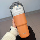 Tyeso 900ml/1200ml Portable Double Layer 304 Stainless Steel Water Bottle, Cold and Hot Coffee, Travel Gym Mug with Lid and Straw, Car Thermos Cup